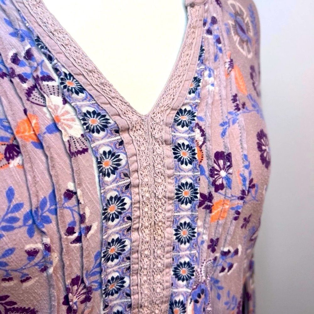 Vintage America Floral‎ Lace Tunic Blouse
